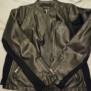Maurices Black Faux leather jacket. Size Xl